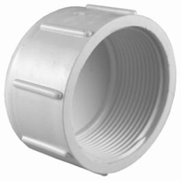 Pipe Cap Slip, White PVC, 1-In. Supply