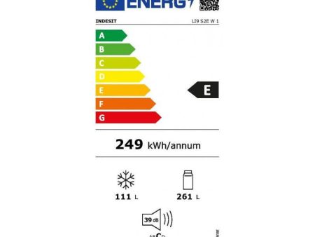 INDESIT Refrigerator LI9 S2E W 1, Energy class E, height 201.3 cm, White color Online Sale