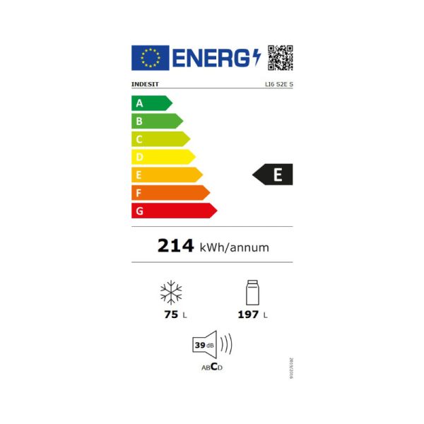 INDESIT Refrigerator LI6 S2E S, Energy class E, height 158.8 cm, Silver color Online