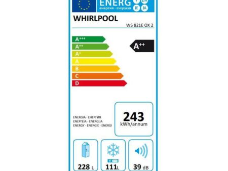 WHIRLPOOL Refrigerator W5 821E OX 2, 188.9 cm, Energy class E, Stop frost For Discount