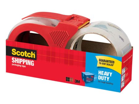 3M Scotch Shipping Packaging 2pk with Dispenser Tape 1.88in x 38.2yd Clear on Sale