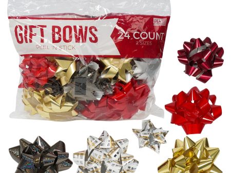 Berwick Gift Present Wrap Bows - 24 count medium Cheap