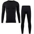 Men s Thermal Set Black - Thermal Top and Bottom Set - XL For Discount