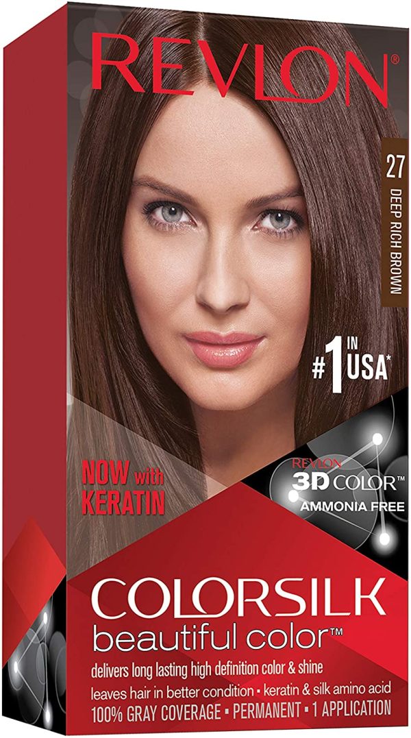 Revlon ColorSilk Beautiful Color Permanent Hair Color 27 Deep Rich Brown For Sale