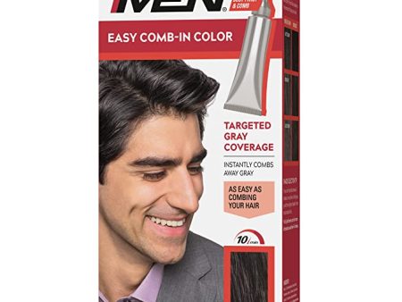 Just For Men Easy Comb-in Gray Hair Color with Applicator Real Black A-55 Hot on Sale