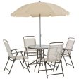 6 Piece Patio Set Round- 4 Chairs, table and umbrella Hot on Sale