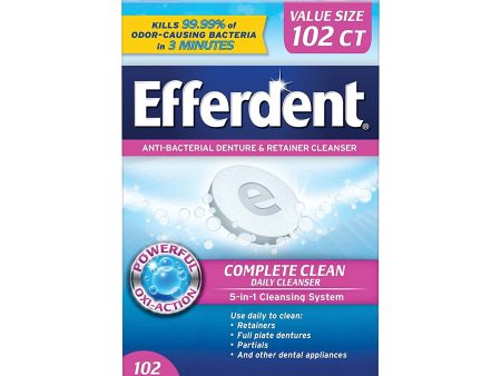 Efferdent Denture & Retainer Cleanser Tablets Complete Clean 102 Tablets Sale