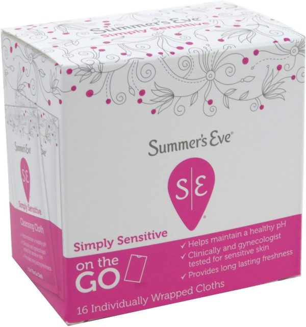 Summer s Eve Feminine Cleansing Wipes Simply Sensitive 16 Count Online Sale