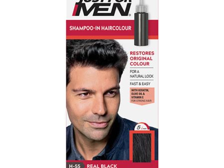 Just for Men Shampoo-In Hair Color, Real Black Supply