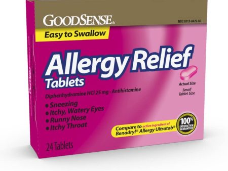 GoodSense Allergy Relief, Diphenhydramine HCl Tablets 25 mg, Antihistamine, 24 Count Online