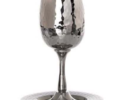 Hammered Kiddush Cup with Tray Online Sale