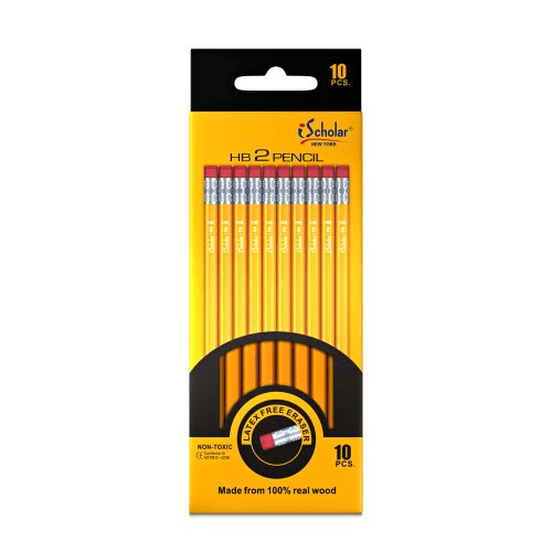 10 pack #2 Yellow Pencils Ischolar -   - Stationery Supplies - Discount