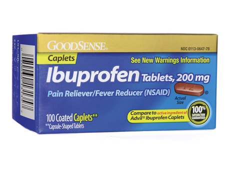 GoodSense Ibuprofen Tablets, 200 mg, Pain Reliever and Fever Reducer, 100 Count, Temporarily Relieves Minor Aches and Pains Due to: Headaches, Minor Pain of Arthritis, and the Common Cold on Sale