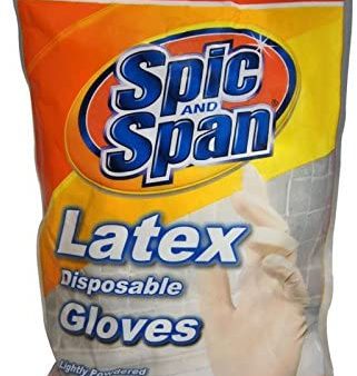 Spic And Span Latex Disposable Gloves, One Size Fits All, 10 ea For Sale