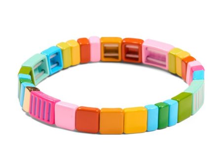 Pastel Stripe Tile Bracelet Hot on Sale