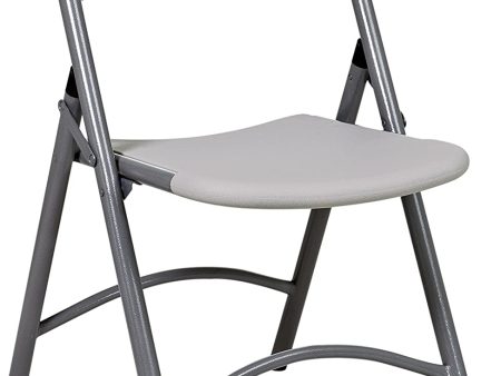 White Plastic (Resin) and Metal Heavy Duty Folding Chair Hot on Sale