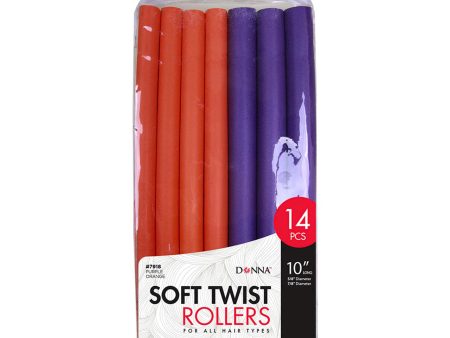 Donna Soft Twist Roller, 10 Inch Long 7918 Purple and Orange, 14pc For Cheap