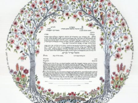 Tree of Life III Silver Ketubah by Betsy Platkin Teutsch For Sale