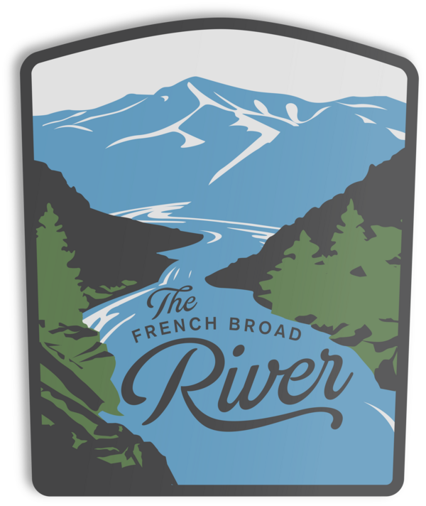 French Broad River Sticker Fashion