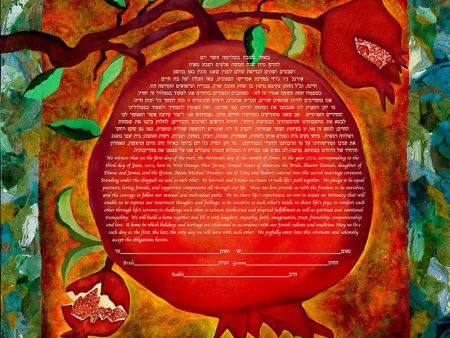 Pomegranate Ketubah by Nishima Kaplan For Cheap