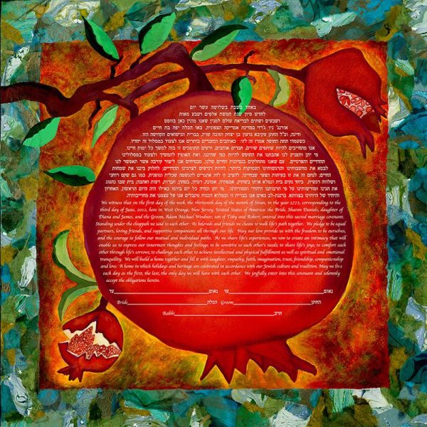 Pomegranate Ketubah by Nishima Kaplan For Cheap