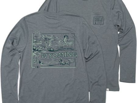 Explore Wyoming Unisex Long Sleeve Pocket Tee Online