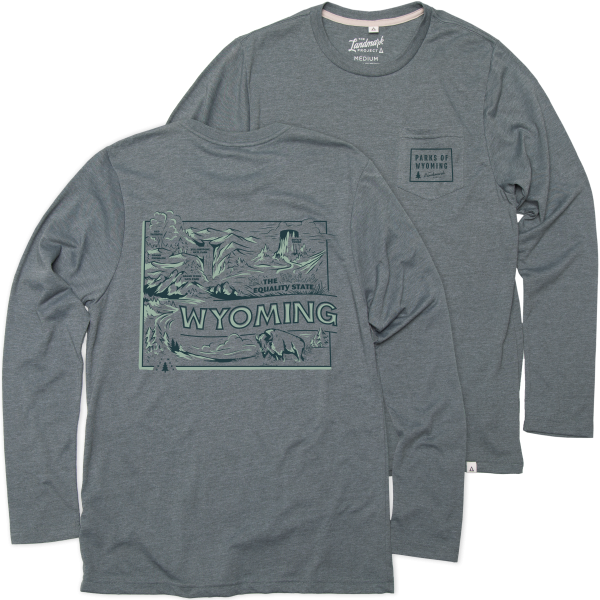 Explore Wyoming Unisex Long Sleeve Pocket Tee Online