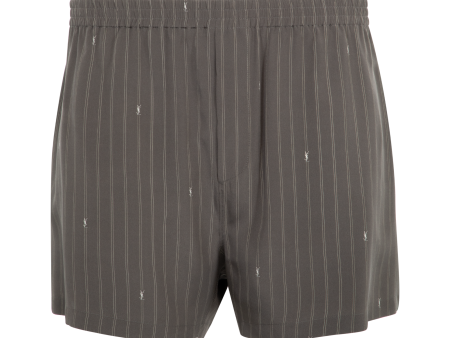 STRIPED SILK DE CHINE SHORTS (MENS) For Discount