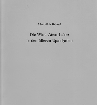 Die Wind-Atem-Lehre in den älteren Upanisaden. (FARG 31) on Sale