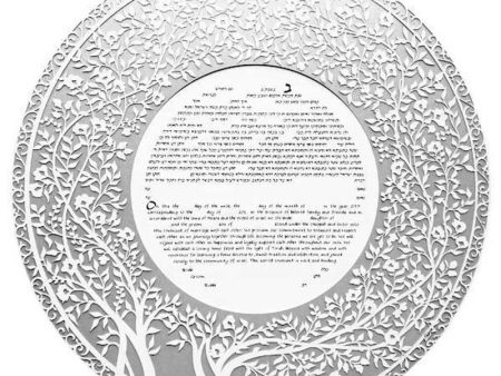 Blooming Tree Ketubah Circle in Silver by Melanie Dankowicz For Discount