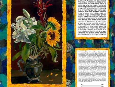 Sunflowers and Stargazers Ketubah by Nishima Kaplan Online now