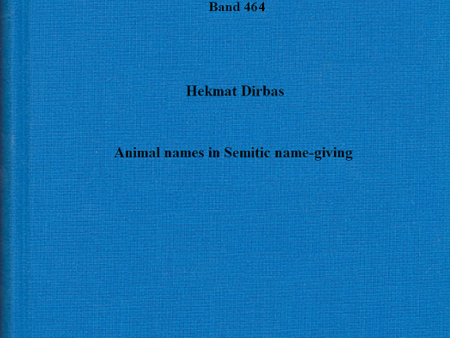 Animal names in Semitic name-giving. (AOAT 464) Cheap