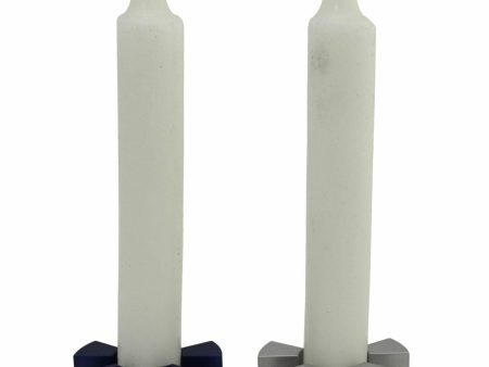 Round Blue Travel Shabbat Candle Holders Sale