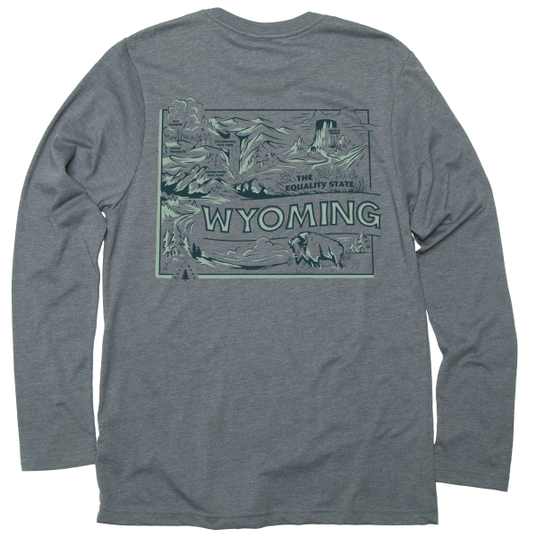 Explore Wyoming Unisex Long Sleeve Pocket Tee Online