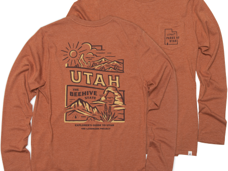 Explore Utah Unisex Long Sleeve Pocket Tee For Sale