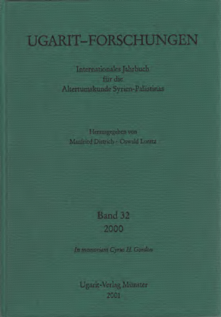 Ugarit-Forschungen 32. In memoriam Cyrus H. Gordon (2001) Fashion