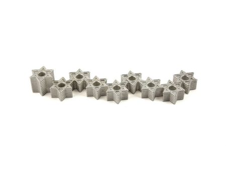 Cast 3D Stars Aluminum Menorah on Sale