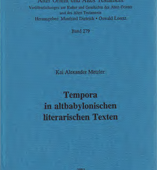 Tempora in altbabylonischen literarischen Texten. (AOAT 279) Online Hot Sale