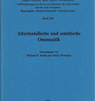 Altorientalische und semitische Onomastik. (AOAT 296) Discount