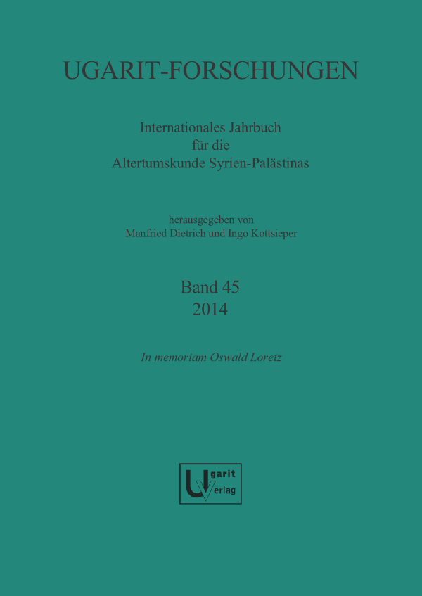 Ugarit-Forschungen 45 (2014) Online now